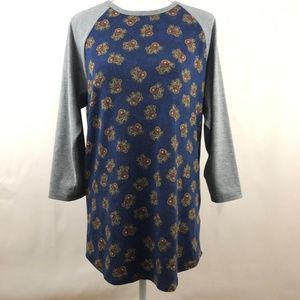 3/$20 Lularoe Randy Tee Cameras Blue Gray